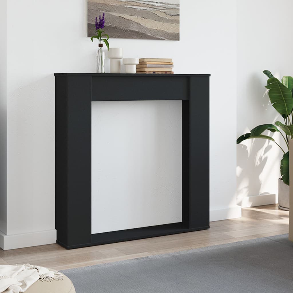vidaXL Cadre de cheminée noir 100x20x100 cm bois d'ingénierie