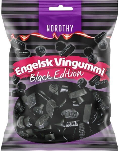 Nordthy Engelsk Vingummi Black Edition, 300 G