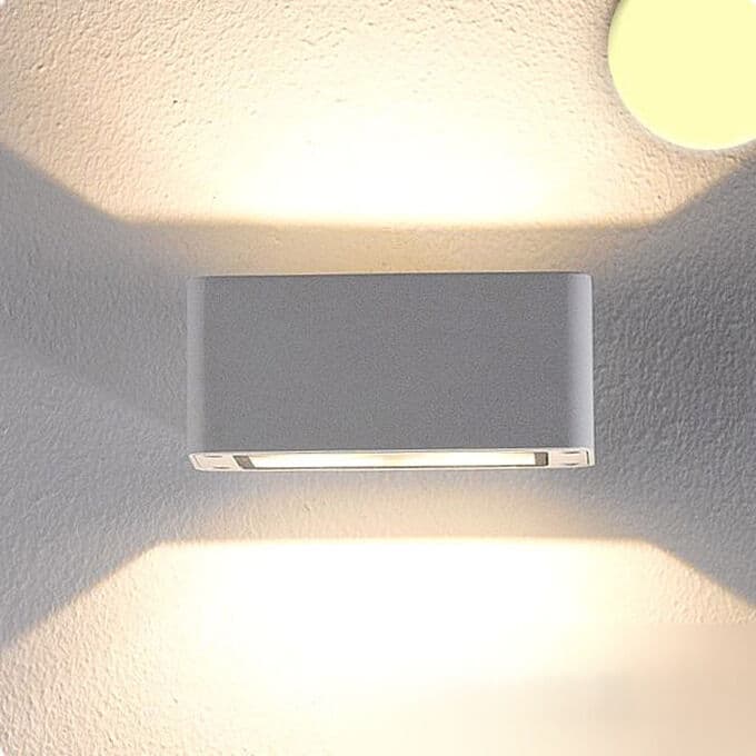 Isoled Led Wandleuchte Up&down 4x3w Cree, Ip54, Weiß, Warmweiß