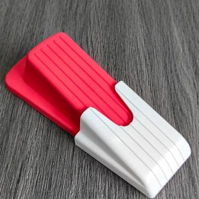 Uplift Treasures Silicone Safety Door Stopper Anti Collision Wedge red