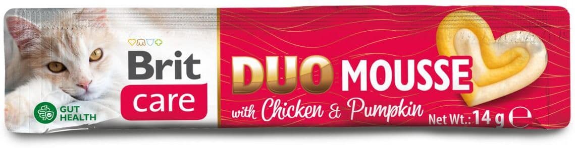 Brit Care Cat Creamy Duo Mousse Chicken & Pumpkin Flytende Kattegodbit 4 X 14 G