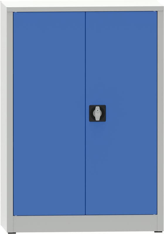 Dílenská policová skříň na nářadí KOVONA JUMBO, 2 police, svařovaná, 800 x 500 x 1150 mm, šedá / modrá