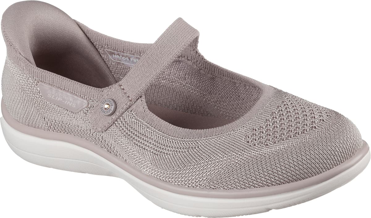 Ballerina SKECHERS "ON-THE-GO FLEX RADIANT-ESTEL", Damen, Gr. 40, Textil, beige (taupe), Schuhe Ballerina, Freizeitschuh, Schlupfschuh mit Handsfree Slip-Ins Funktion taupe 40, Textil