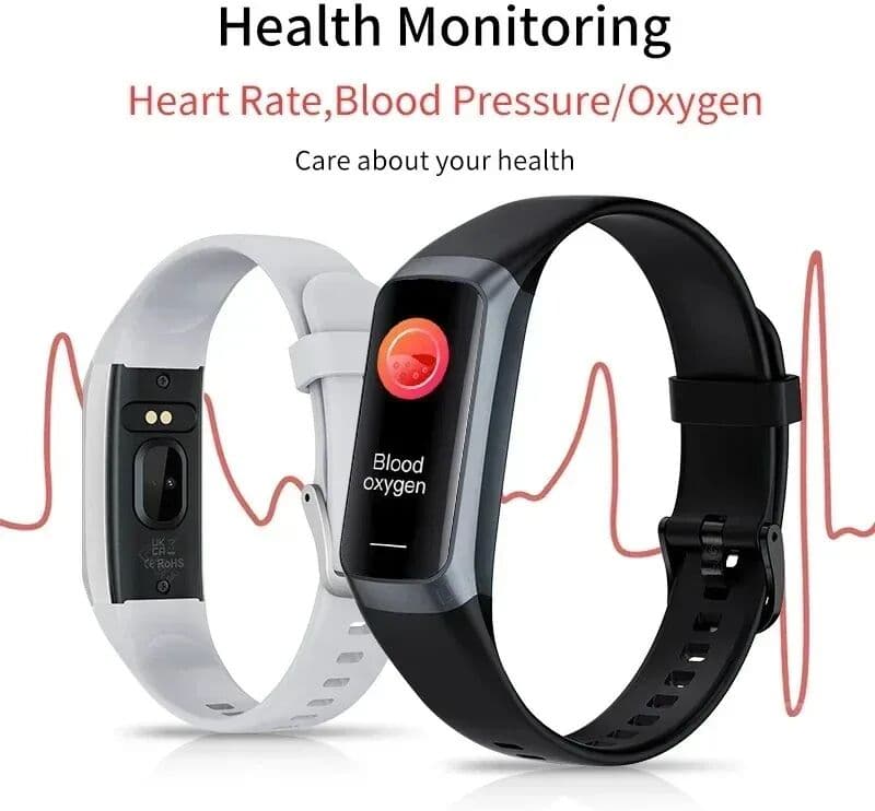 luxuglow 1.1 Inch Amoled Smart Watch Smartwatch Band Women Heart Rate Monitoring Waterproof Men Smart Bracelet Sport Fitness Tracker