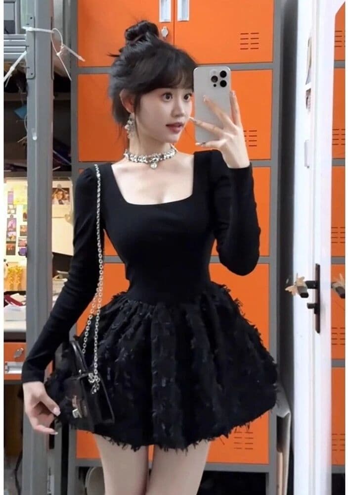 others Princess Style Fashion Set Women's Spring Autumn Winter Puffy Skirt Short Outerwear Miu Style Whole Set Elegant Lady