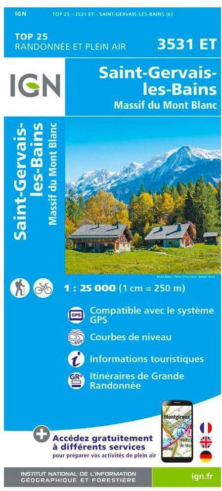 IGN  - 3531ET Saint-Gervais-les-Bains, Massif Du Mont Blanc - Carte