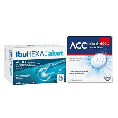 ACC akut 600 Brausetabletten & Ibuhexal 400 Filmtabletten 1 St Set