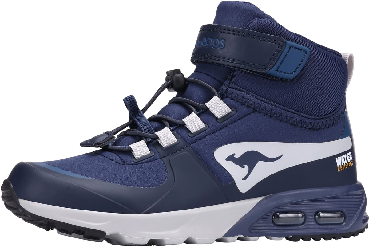 Sneaker KANGAROOS "KX-HYDRO", Jungen, Gr. 30, atmungsaktiv, blau (dk navy, k blau), Synthetik, Textil, Schuhe Sneaker, Wasserdicht, Schnellschnürung, Topseller