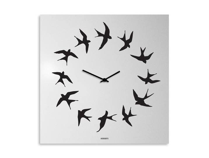 dESIGNoBJECT horloge murale BIRDS (Blanc - Tôle coupée au laser)