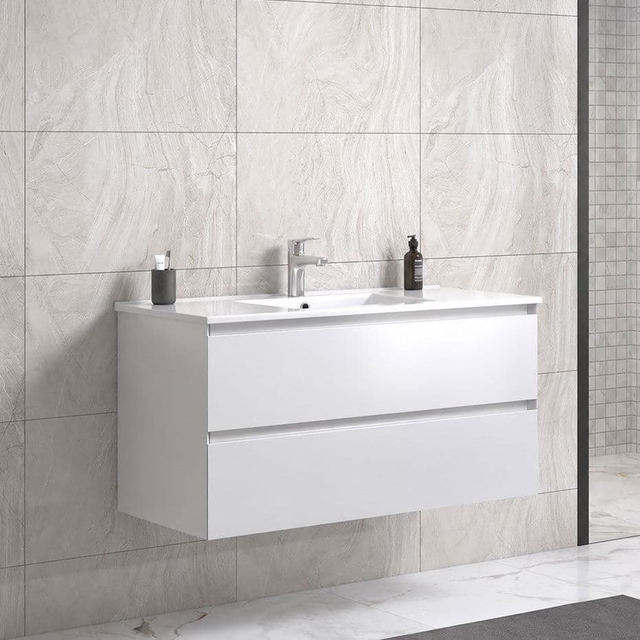 Noradesign Servantskap Med Sort Vask 100 Cm - Sort Matt