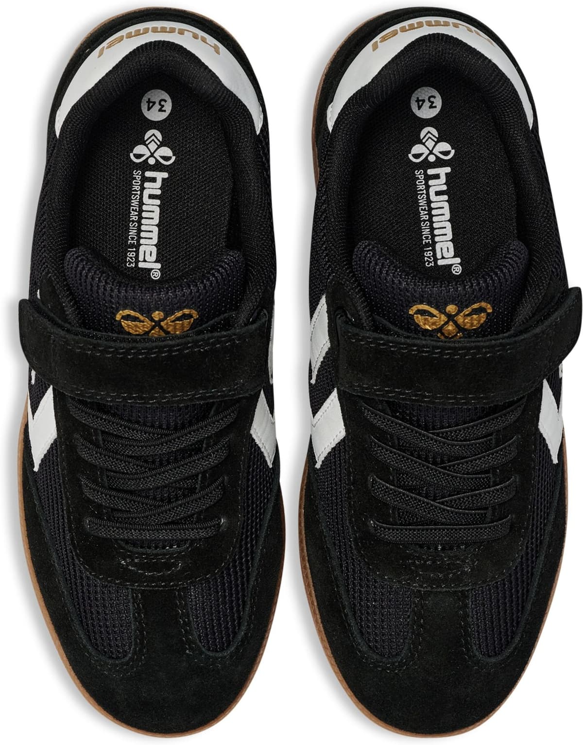 Sneaker HUMMEL "VM78 CPH JR", Jungen, Gr. 36, atmungsaktiv, schwarz, Leder, Mesh, Schuhe Sneaker, mit elastischen Schnürsenkeln, niedrige Schuhhöhe