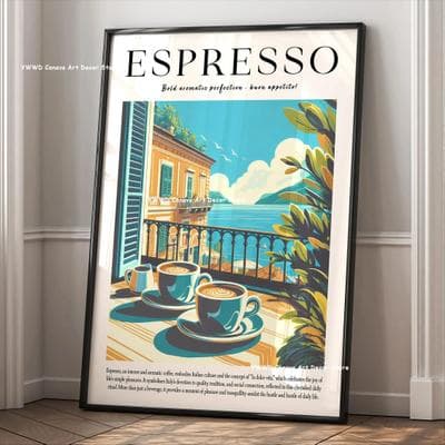 Uplift Treasures Buongiorno Espresso Coffee Canvas Wall Poster 7 19.69 27.56in Unframed