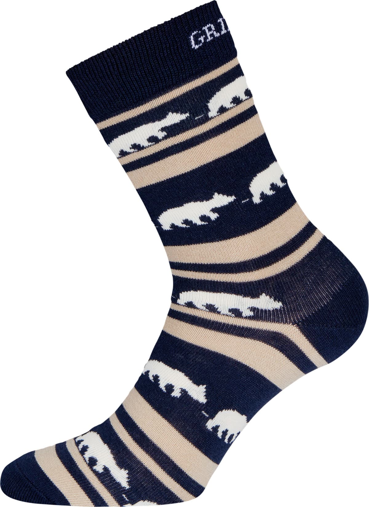 Gridarmor Striped Bear Merino Socks Navy Blazer 44-47