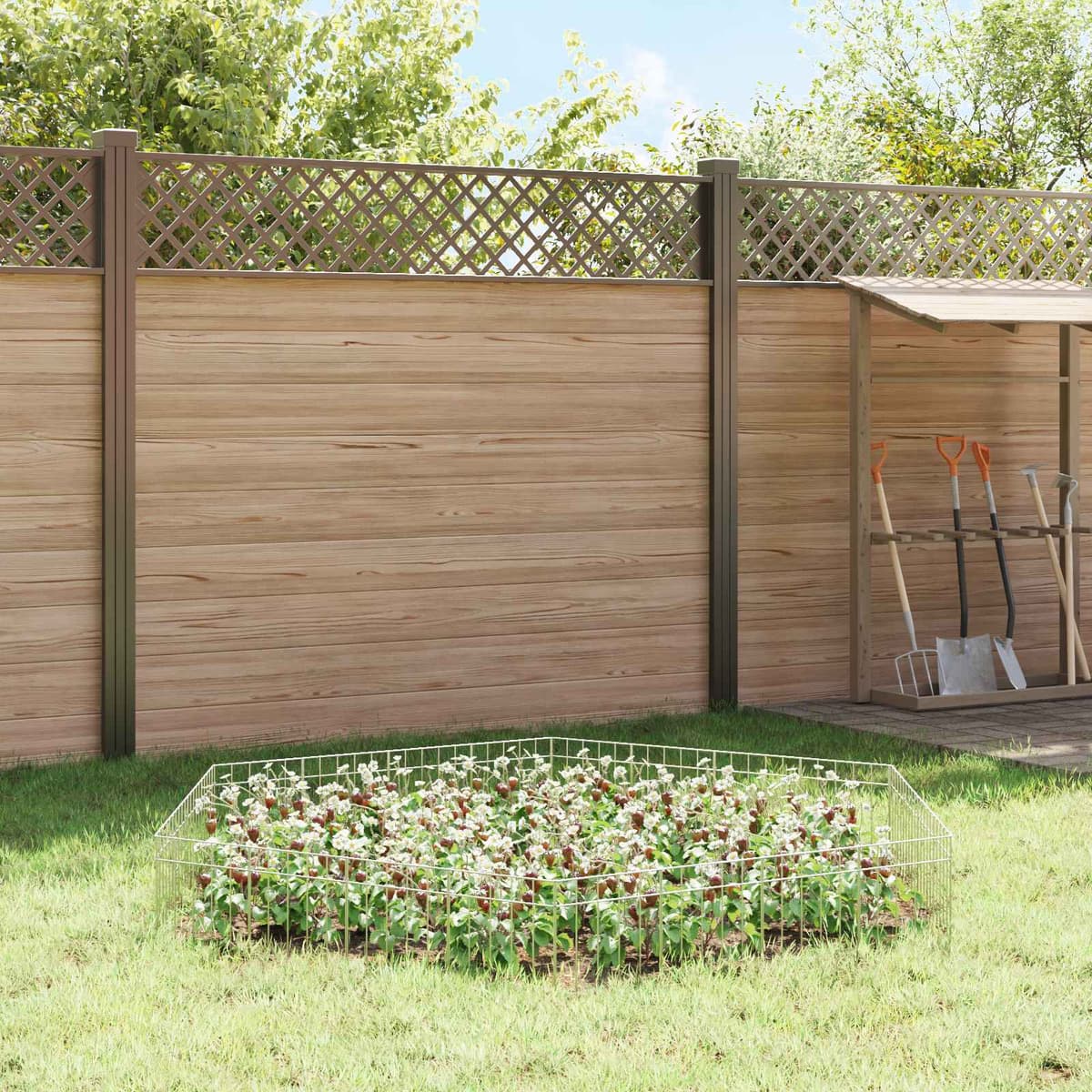 vidaXL Panneau de clôture de jardin 12 pc 25 x 30 cm Acier galvanisé