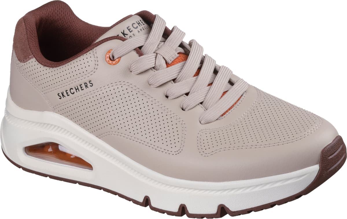Sneaker SKECHERS "UNO ICON", Herren, Gr. 45, Textil, beige, Leder, Schuhe Sneaker, Keilsneaker, Sneaker mit Luftkissen