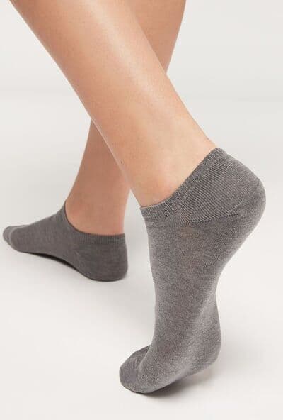 Calzedonia Neviditelné ponožky unisex z mercerované příze Člověk Šedá Velikost 44-45