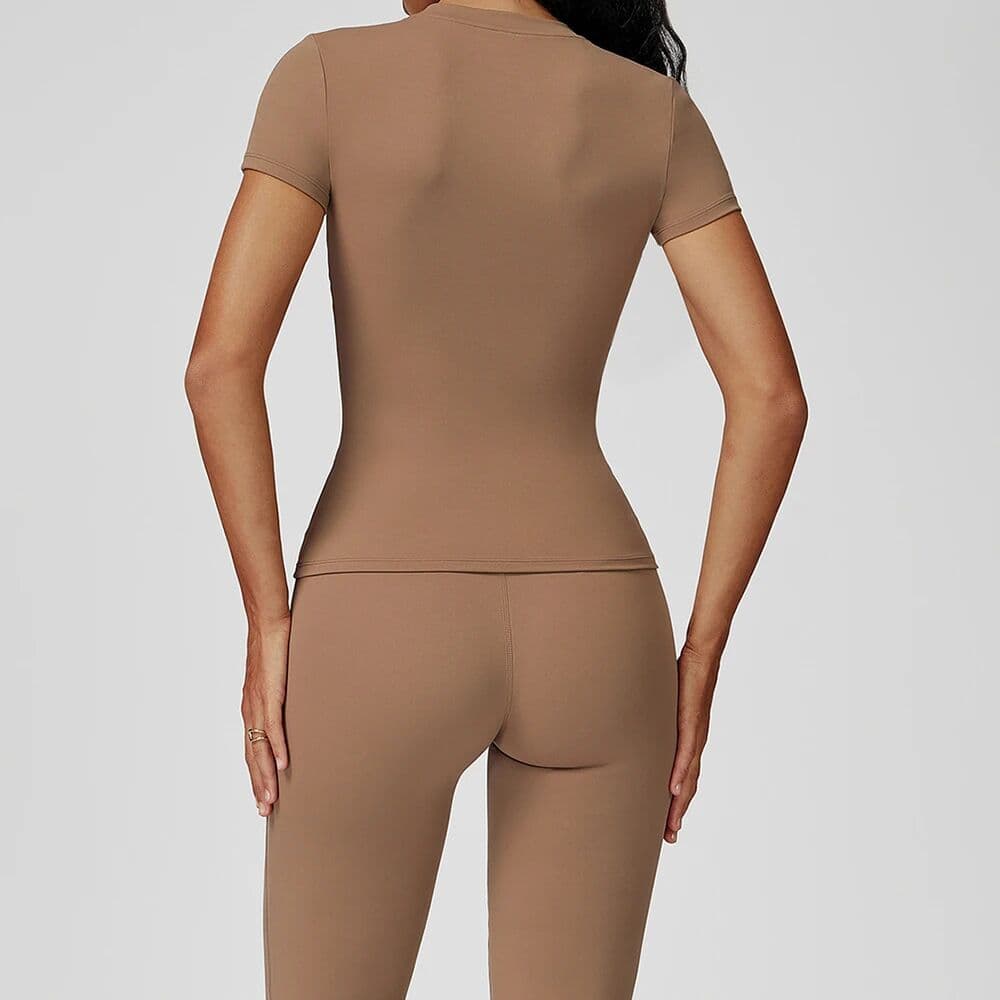 2PCS Yoga Set Women's Sports Suit Gym Fitness Short Sleeve Tracksuits Sports Bra High Waist Leggings Sport Clothes Athletic Wear