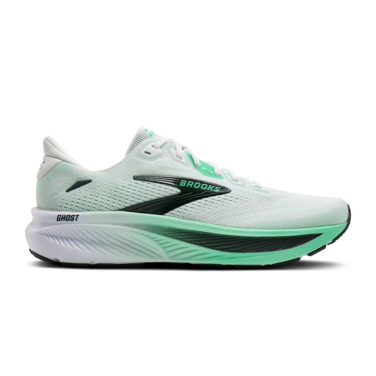 Tênis Brooks Ghost 18 Branco Verde AW26, Tamanho 46 - EUR Homem