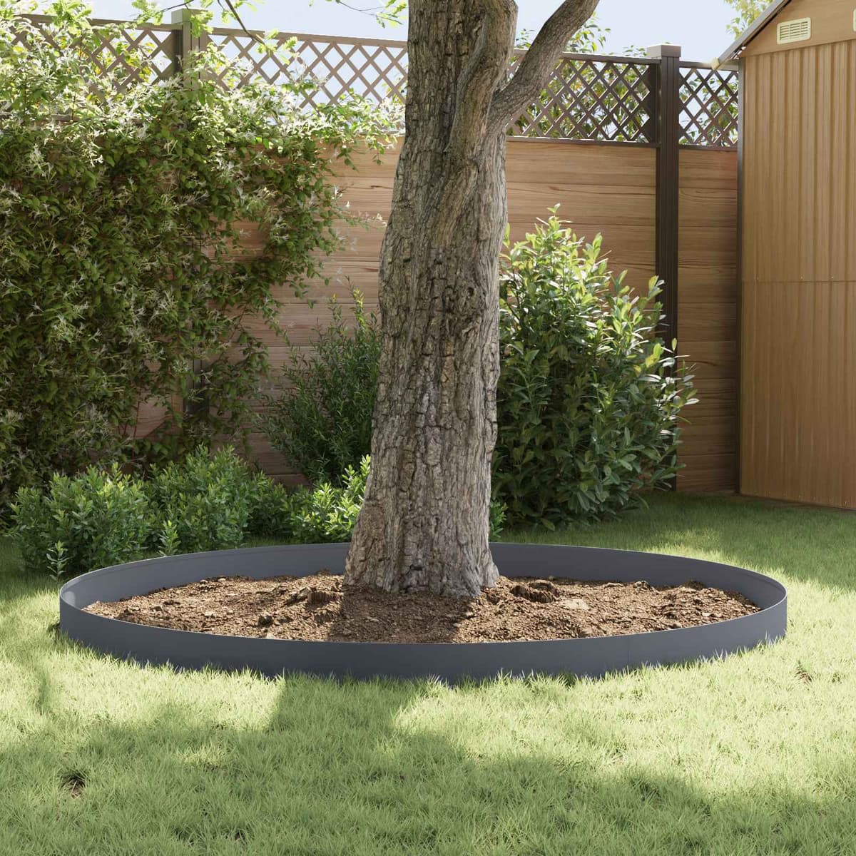 vidaXL Bordure de Pelouse 50 pc 100 x 12 cm Acier Anthracite