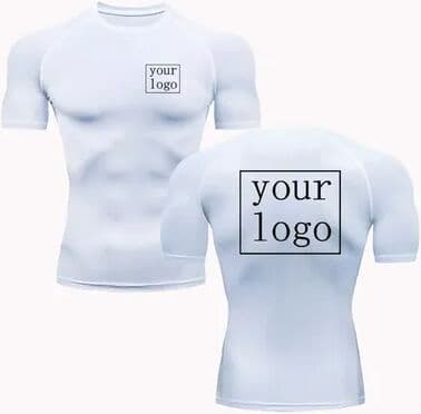 Rare Purchases Custom Compression T Shirt, Your Design Logo, Quick Dry Gym Tee Men Women sgdx white l