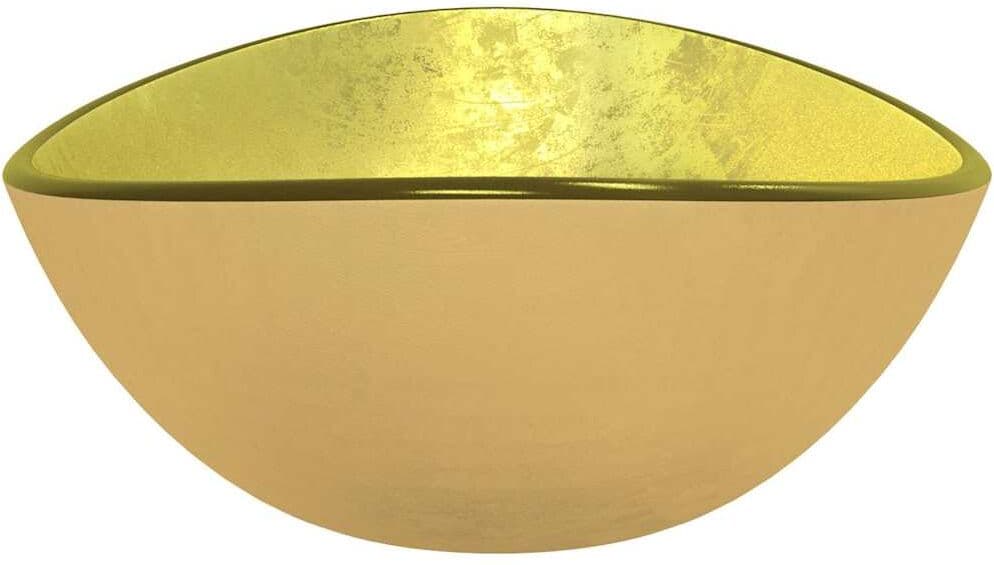 vidaXL Lavabo Verre trempé 54,5x35x15,5 cm Doré