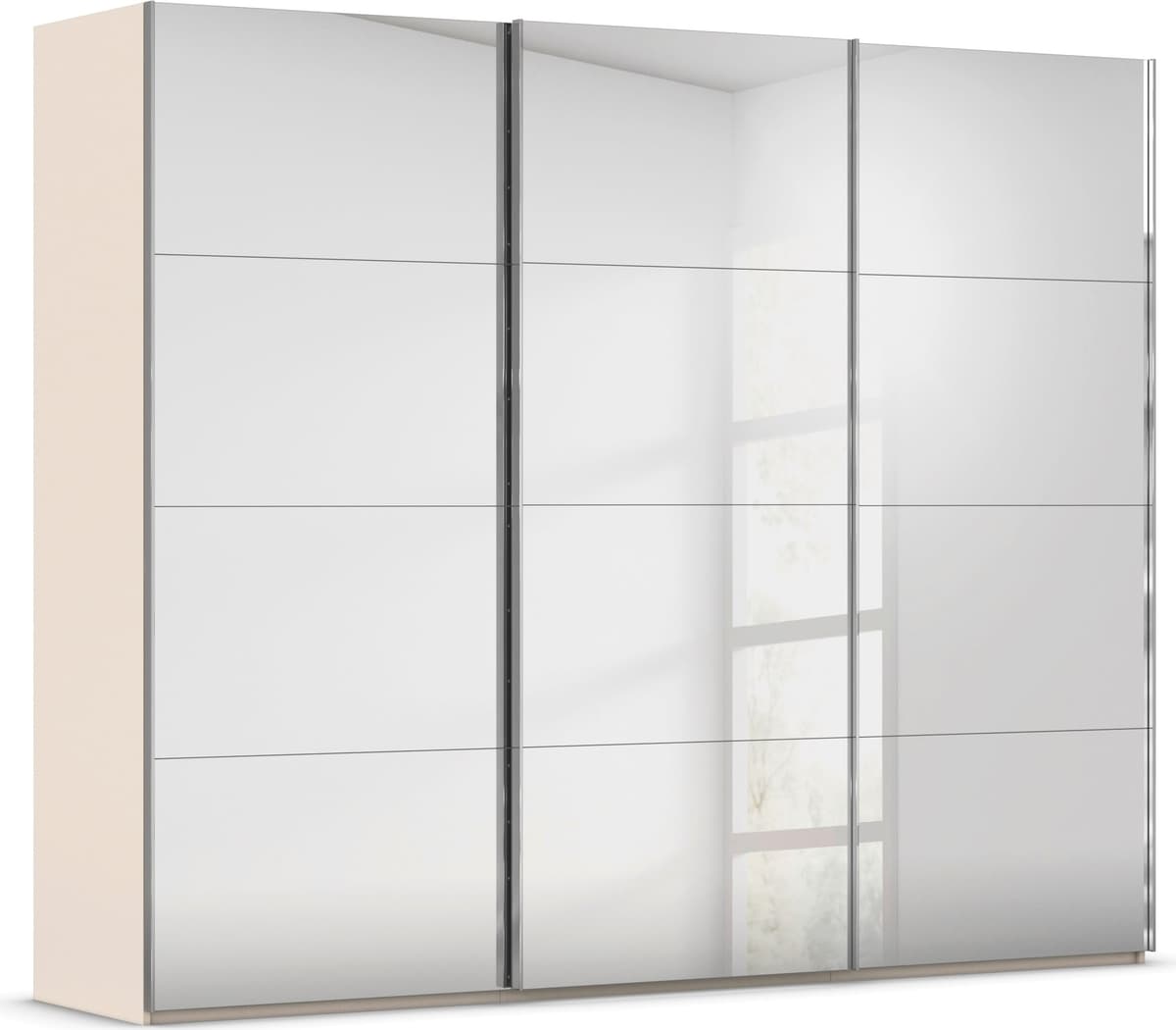 rauch "Kleiderschrank Schrank Garderobe Schlafzimmerschrank SCALE-FYRA" edle viergeteilte Türen, Spiegelfront und viele Farben MADE IN GERMANY champagner B/H/T: 271cm x 223cm x 68cm