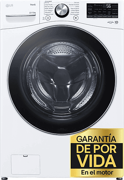 REACONDICIONADO Seminuevo Excelente Lavadora carga frontal - LG F0P3CYV2W, 20 kg, 1000 rpm, 14 programas, TurboWash™ 360˚, Steam™, Blanco