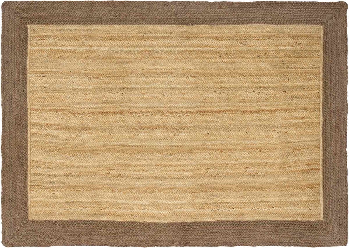 vidaXL Tapis de zone Gris et naturel 140 x 200 cm Jute