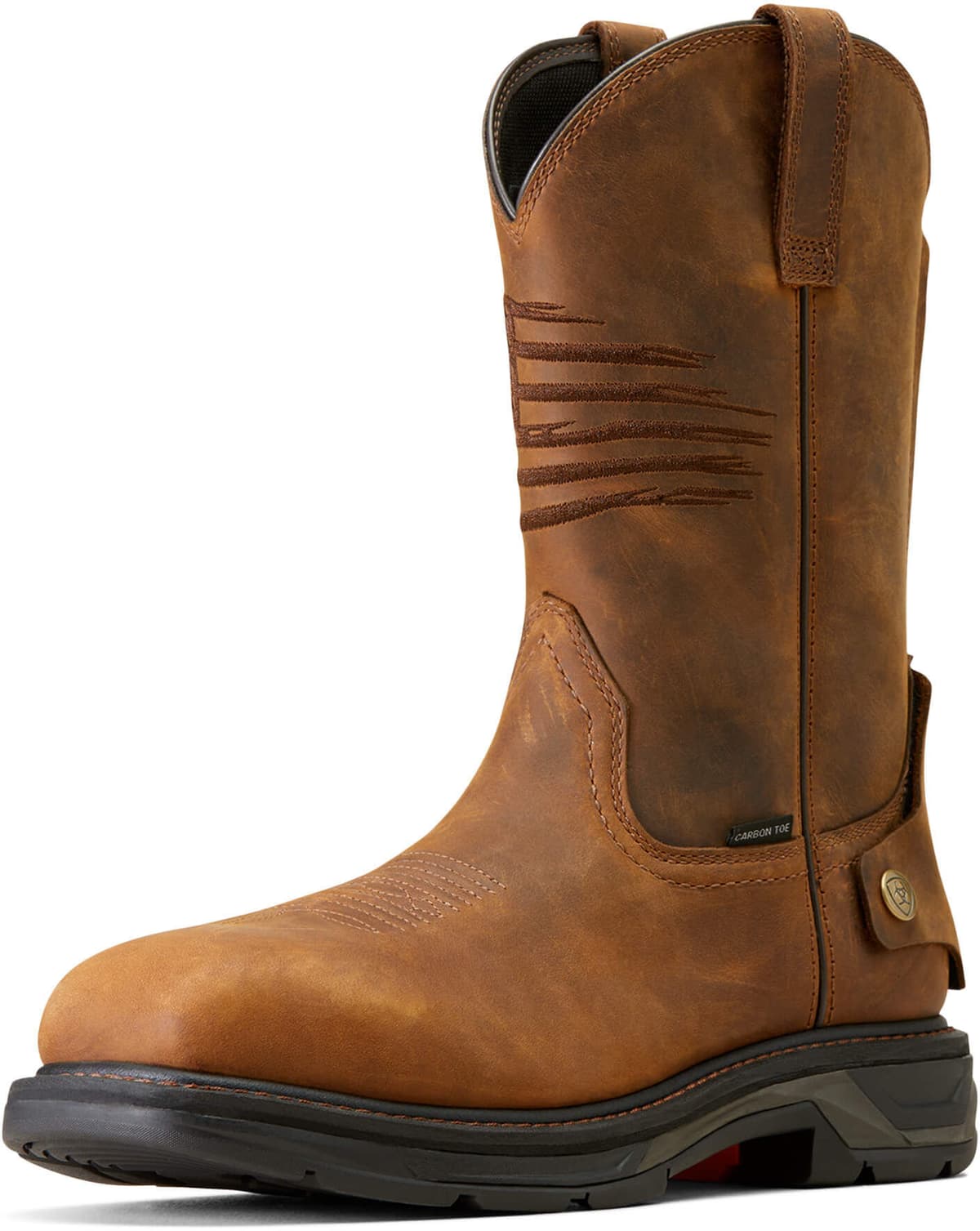 Men's WorkHog XT Patriot EZ Zip Carbon Toe Work Boots in Distressed Brown, Size: 15 EE / Wide by Ariat