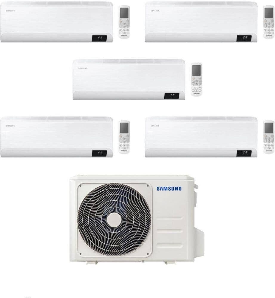 Samsung Climatizzatore Penta Split Cebu 9+9+9+9+12 con AJ100TXJ5KG/EU Inverter Wi-Fi Classe A++