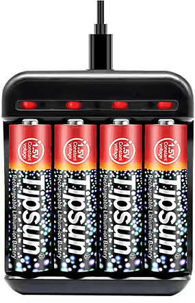 Övriga Tillverkare Tipsun Kit 1.5V AA Uppladdningsbart Lithium-ion Batteri med Laddare