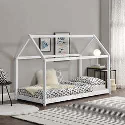 Kinderbett Netstal 80x160 cm Holz Weiß [en.casa]