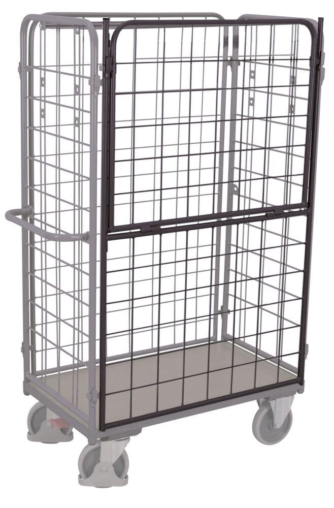 Variofit Längswand, hoch und halb abklappbar für Paket-/ Etagenwagen 1000x700mm RAL 7016 Anthrazitgrau