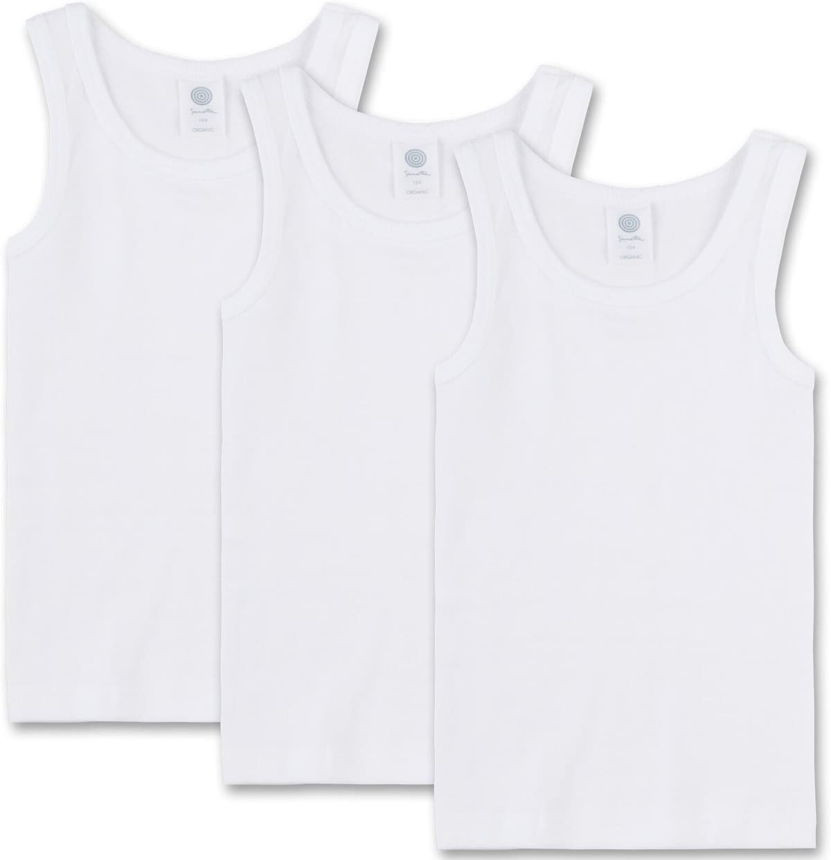 Sanetta 3er Pack Jungen Unterhemd Shirt ohne Arm Tank Top Basic Weiß 188 (15-16 Years)