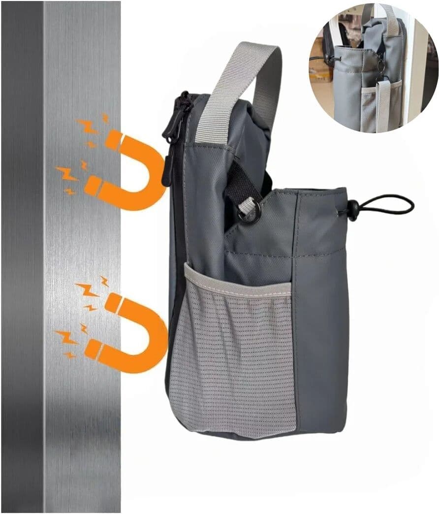 NONE Magnetic Gym Bag Large Capacity Magnetic Carrier Bag With Phone Pocket Portable Gym Water Bottle Pouch Gym Accessories Organizer
