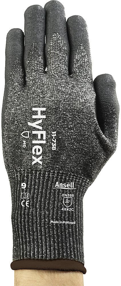 Arbeitshandschuh HyFlex® 11-738, schwarz, 1 Paar, Größe 10 Ansell