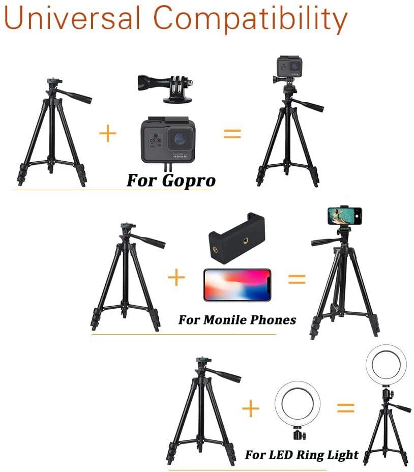 Nagnahz NA-3120 Phone Tripod Stand 40inch Universal Photography for Gopro iPhone Samsung Xiaomi Huawei Phone Aluminum Travel Tripode Par