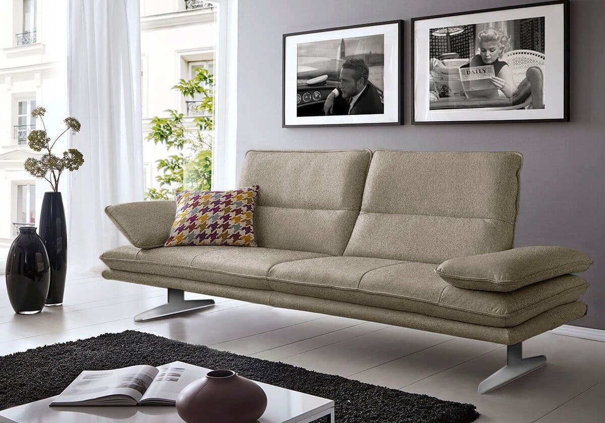 2,5-Sitzer W.SCHILLIG "broadway Designsofa mit hohem Sitzkomfort", schwarz (pepper s22), B:236cm H:94cm T:96cm, Flachgewebe S22 (100% Polyester), Sofas, 2 5-Sitzer, Sitztiefenverstellung, Kopfteil- & Seitenteilverstellung, Breite 236cm