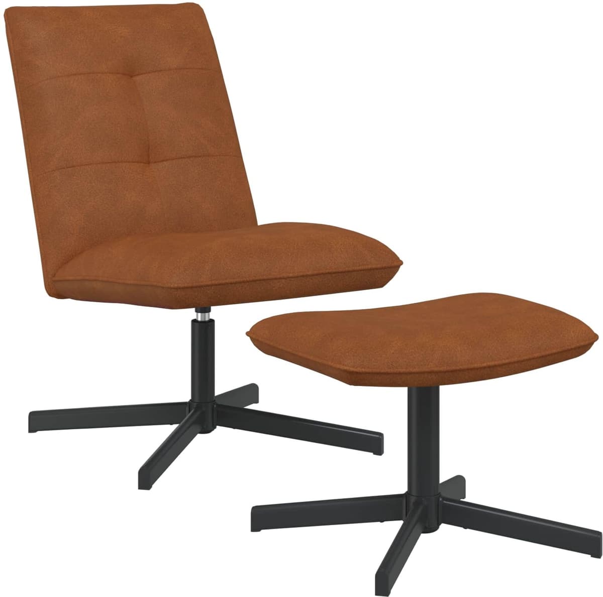 vidaXL Fauteuil pivotant avec repose-pieds Marron Simili cuir