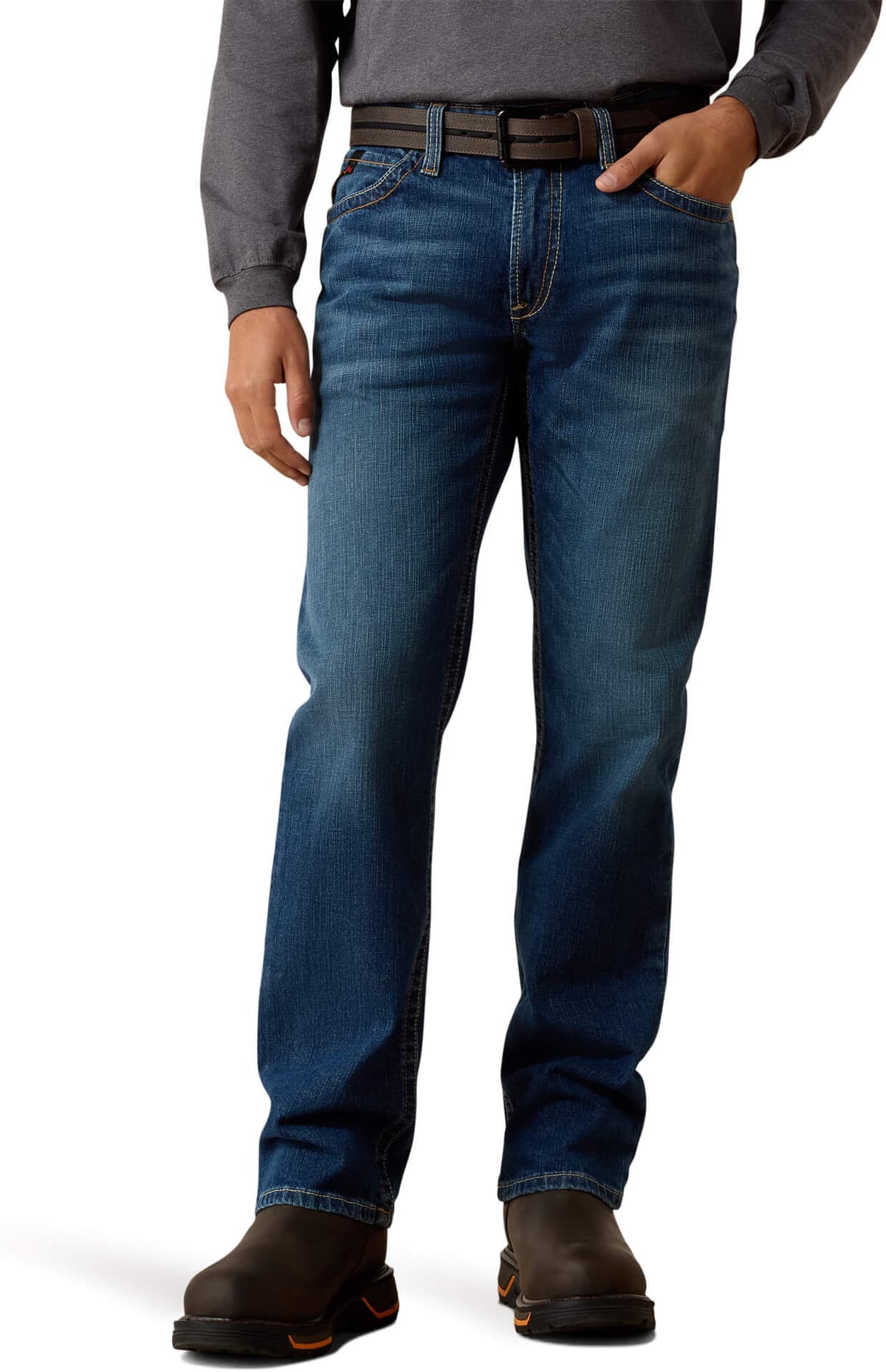 Men's Flame-Resistant M4 Relaxed Basic Boot Cut Jeans in Alloy, Size: 48 X 32 by Ariat