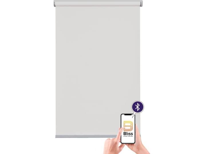 sunlines Miami Lichtschutz Sichtschutz mit Bohren freihängend appgesteuert via Bluetooth, mit Motor & Akku, silberfarbener Fallstab