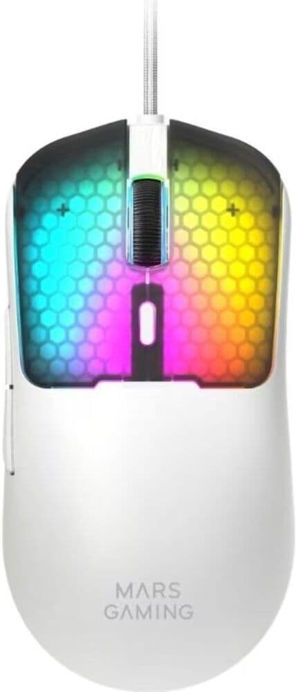 MARS GAMING Ratón Gaming Mm-Viper De Mars Sensor Óptico De Hasta 12800 Dpi Y Diseño Ultraligero En Color Blanco Talla Única Unisex