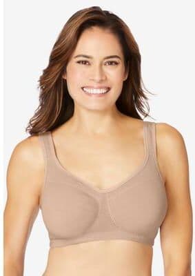 Plus Size Women's Wireless Leisure Bra by Comfort Choice in Nude (Size 42 DDD)