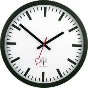 Eurotime Wanduhr 56861-05, Aluminium, analog, Funkuhr, Ø 40 cm, schwarz