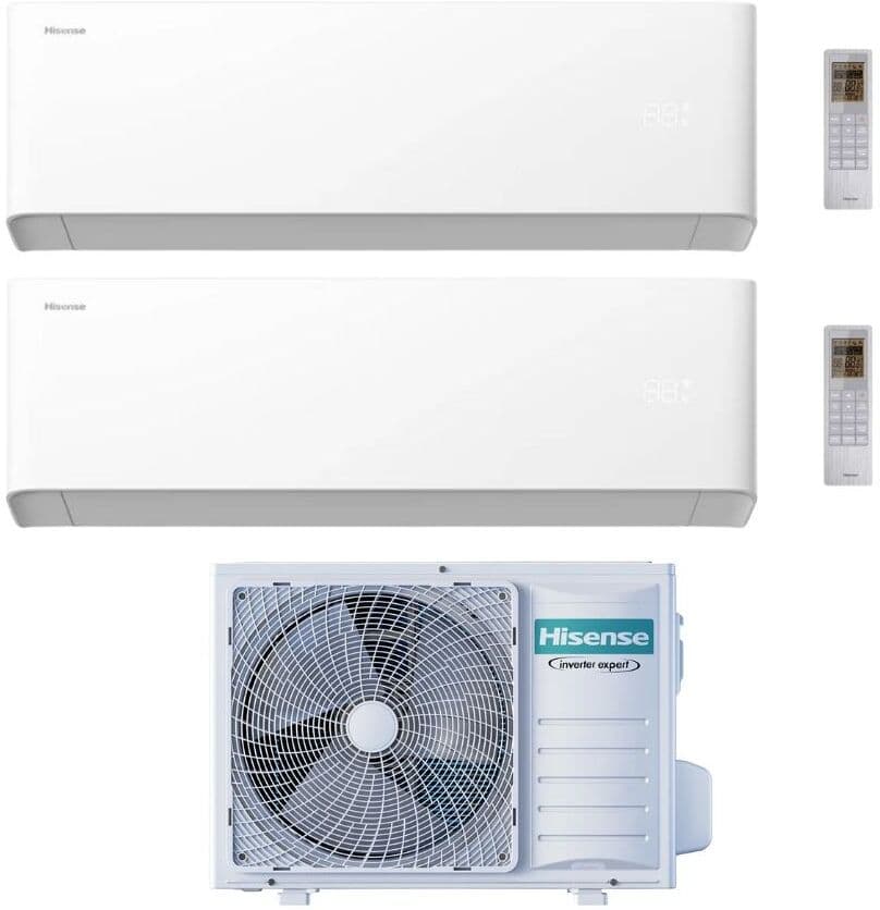 Hisense Climatizzatore UNI HB Dual Split 12+12 con 2AMW52U4RXC Inverter Wi-Fi R-32 Classe A++