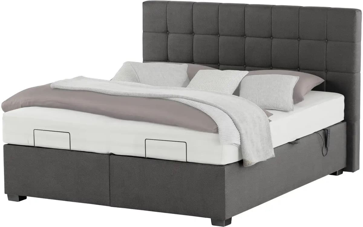 vanDoorn Motor-Boxspringbett mit Bettkasten Ohio ¦ grau ¦ Maße (cm): B: 172 H: