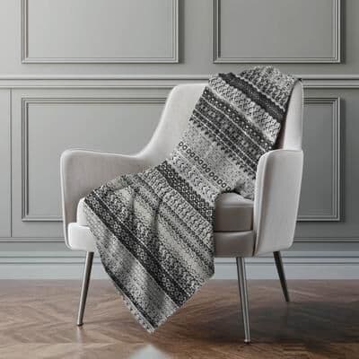 Addison Rugs Premium Machine Washable Boho Stripes Sherpa Throw Blanket