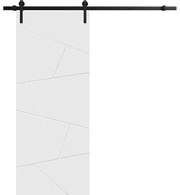 SARTODOORS Planum 0990 Painted White Wood Sliding Barn Door