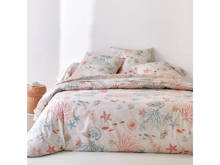 Linge de lit Coraux en coton imprimé - Blancheporte