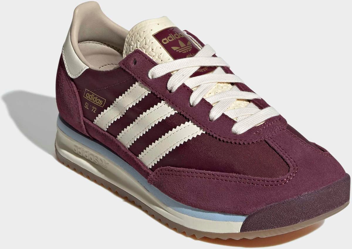 Sneaker ADIDAS ORIGINALS "SL 72 RS KIDS", Mädchen, Gr. 38, lila (maroon, cream weiß, clear sky), Leder, Textil, Schuhe Sneaker